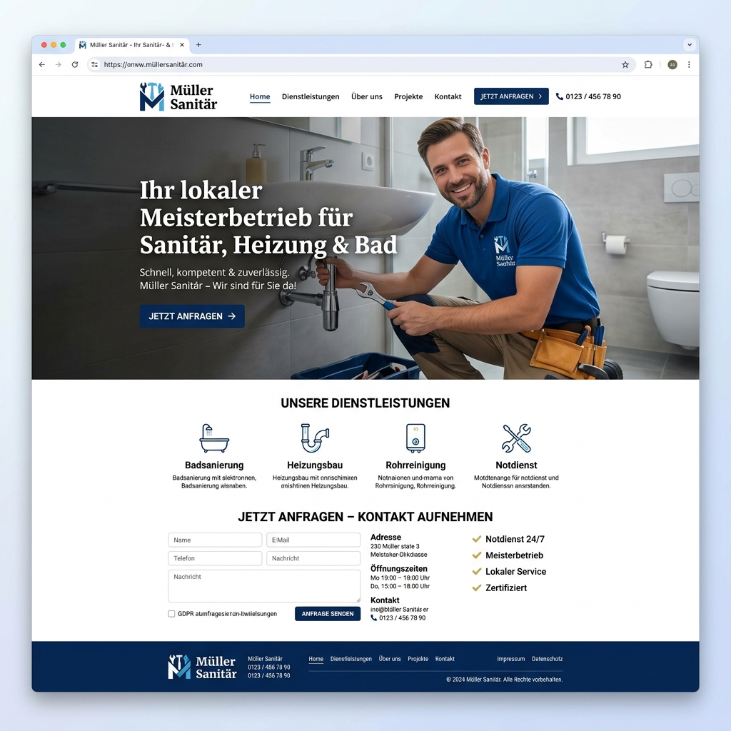 Website für Müller Sanitär