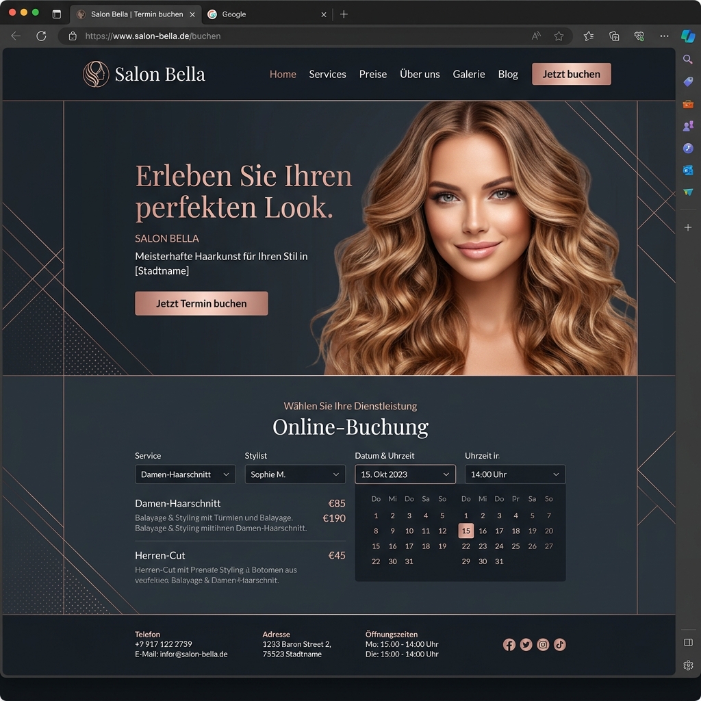 Website für Salon Bella
